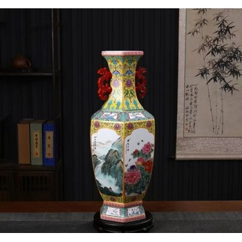 張松茂、徐亞鳳創(chuàng)作《國韻》六方尊重工粉彩瓷