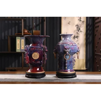 國禮雙絕之中華尊、如意尊邢亞龍鈞瓷瓷瓶