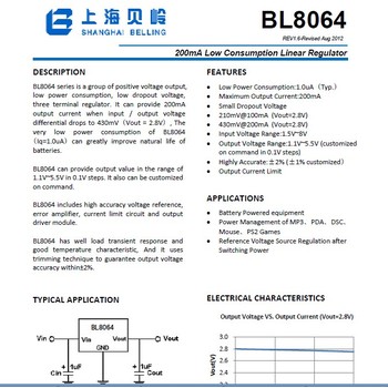 代理上海貝嶺BL8064CB3TR18