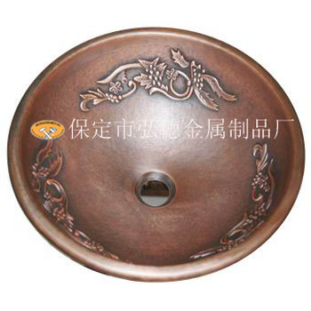 工廠(chǎng)直供純手工制作浴室銅盆