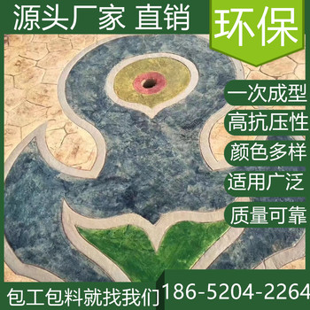 浙江湖州水泥壓模地坪仿石材公園道路