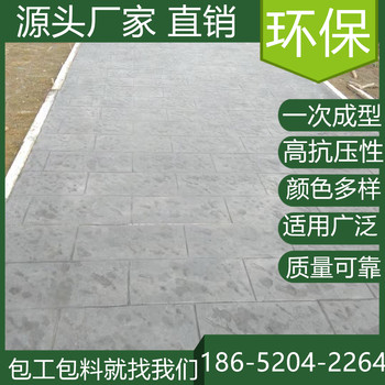 浙江湖州水泥壓模地坪仿石材公園道路