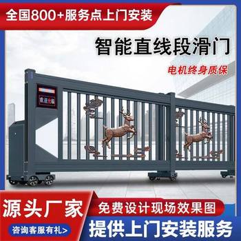 灌南縣電動直線門無軌道懸浮門廠家