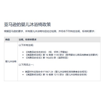 嬰兒沐浴椅CPC測(cè)試標(biāo)準(zhǔn)