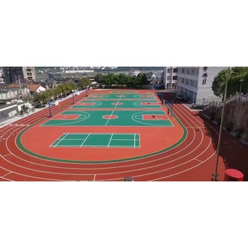 廣西百色塑膠跑道材料施工籃球場足球場羽毛球場材料施工