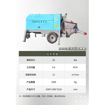 阿拉善盟90型液壓濕噴機小時噴漿量7立方廠家直發(fā)
