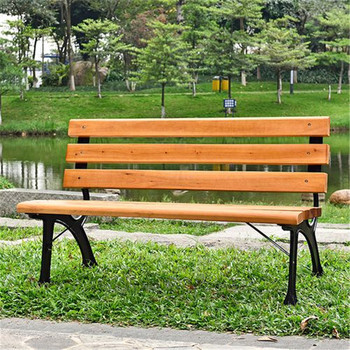 包頭鐵藝公園椅防腐木靠背座椅廣場(chǎng)休閑椅