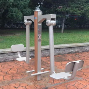 平?jīng)鲞\動健身器材鋁合金塑木器材雙人坐蹬秋千