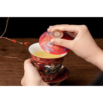 千里江山轉(zhuǎn)心杯盞，圖案寓意，收藏價(jià)值