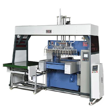 吸塑包裝全自動裁斷機(jī)帶機(jī)械手喂料水果托快餐盒包裝廠設(shè)備