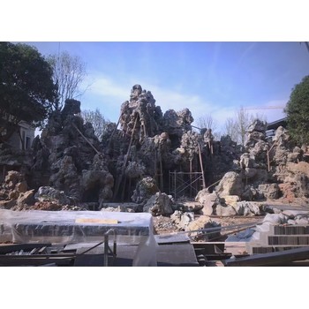 河南漯河黃蠟石假山大型園林假山制作