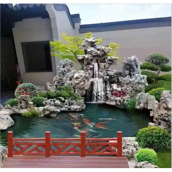 山東濟南塑石假山施工公園假山駁岸施工