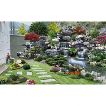 山東德州園林假山噴泉流水學(xué)校假山現(xiàn)場施工