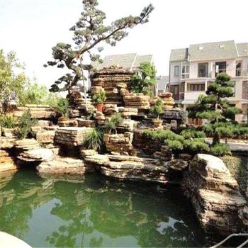 北京延慶水泥假山公司學(xué)校假山現(xiàn)場(chǎng)施工