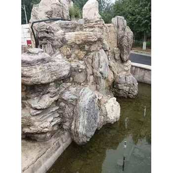 山東濟南塑石假山施工公園假山駁岸施工