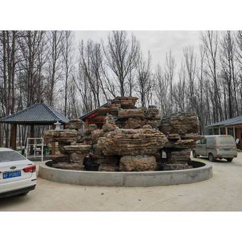 吉林白山千層石假山制作庭院別墅魚池假山