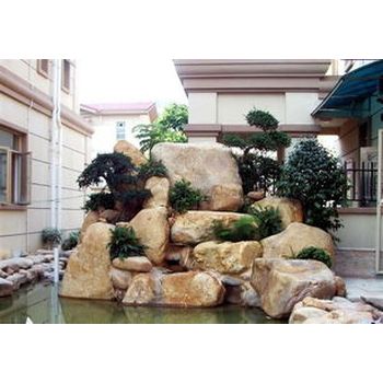 河南新鄉千層石假山制作公園假山駁岸施工