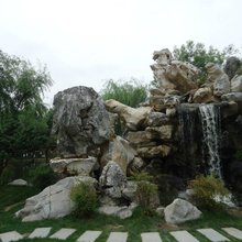 內(nèi)蒙古巴彥倬爾園林假山噴泉流水公園假山造景