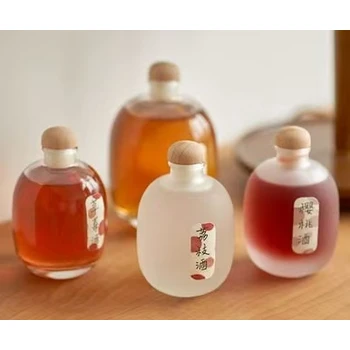 玻璃花果酒瓶批發(fā)玻璃花果酒瓶出口玻璃花果酒瓶