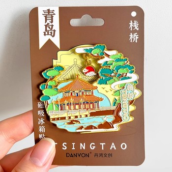 博物館紀(jì)念品定制旅游金屬冰箱貼定制大學(xué)文創(chuàng)禮品城市冰箱貼