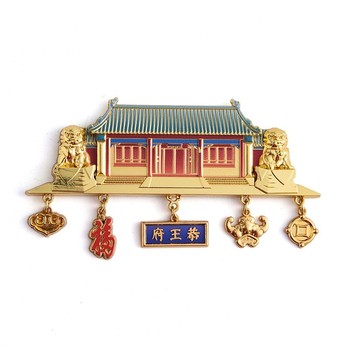 金屬烤漆冰箱貼定制景區(qū)文創(chuàng)禮品軟磁冰箱貼制作卡通logo磁鐵徽章