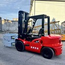 杭州XR35升高3.5米燃油叉車配卡斯卡特圓抱夾二手紙卷夾