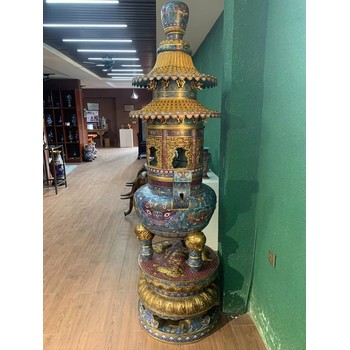 景泰藍香爐景泰藍工藝品加工定制紫銅胎工藝高溫燒制