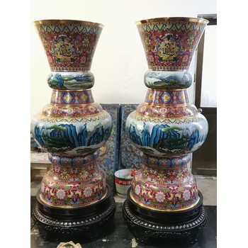 景泰藍銅胎掐絲琺瑯工廠加工定制景泰藍工藝品擺件景泰藍花瓶