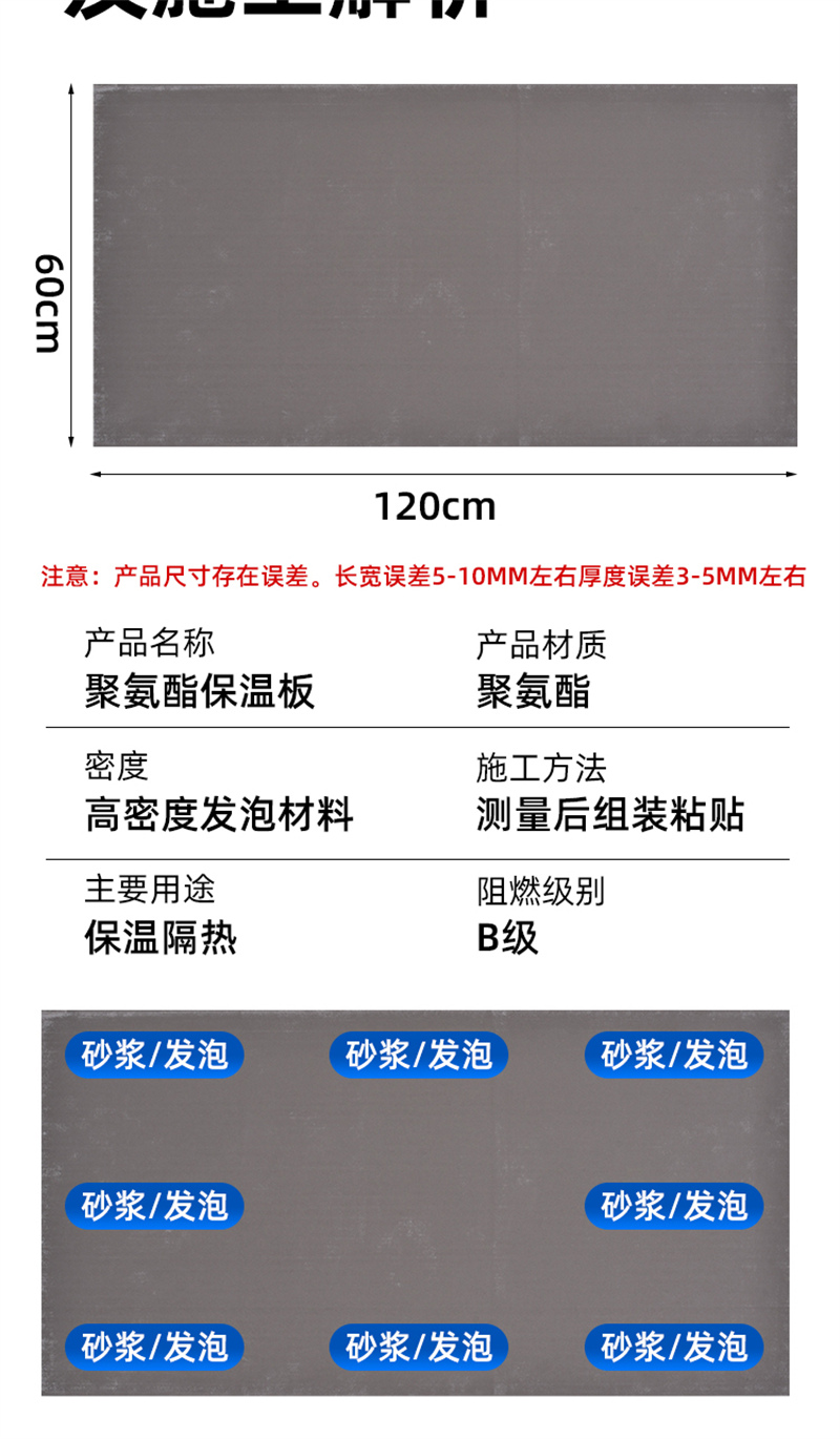 防水保溫用聚氨酯PU板多少錢一平方米