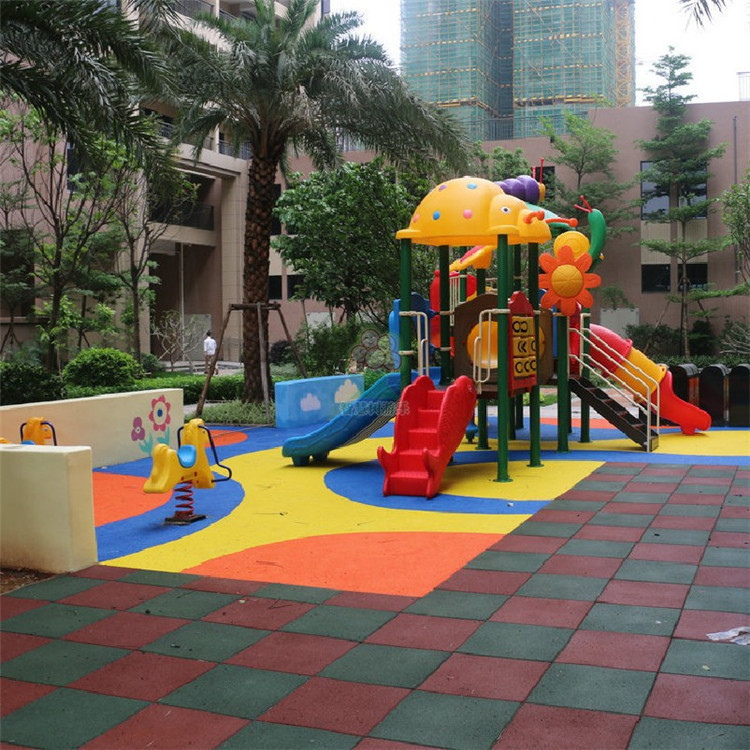 亳州 滑梯橡膠地墊 幼兒園拼接橡膠地墊 游樂場(chǎng)橡膠地墊
