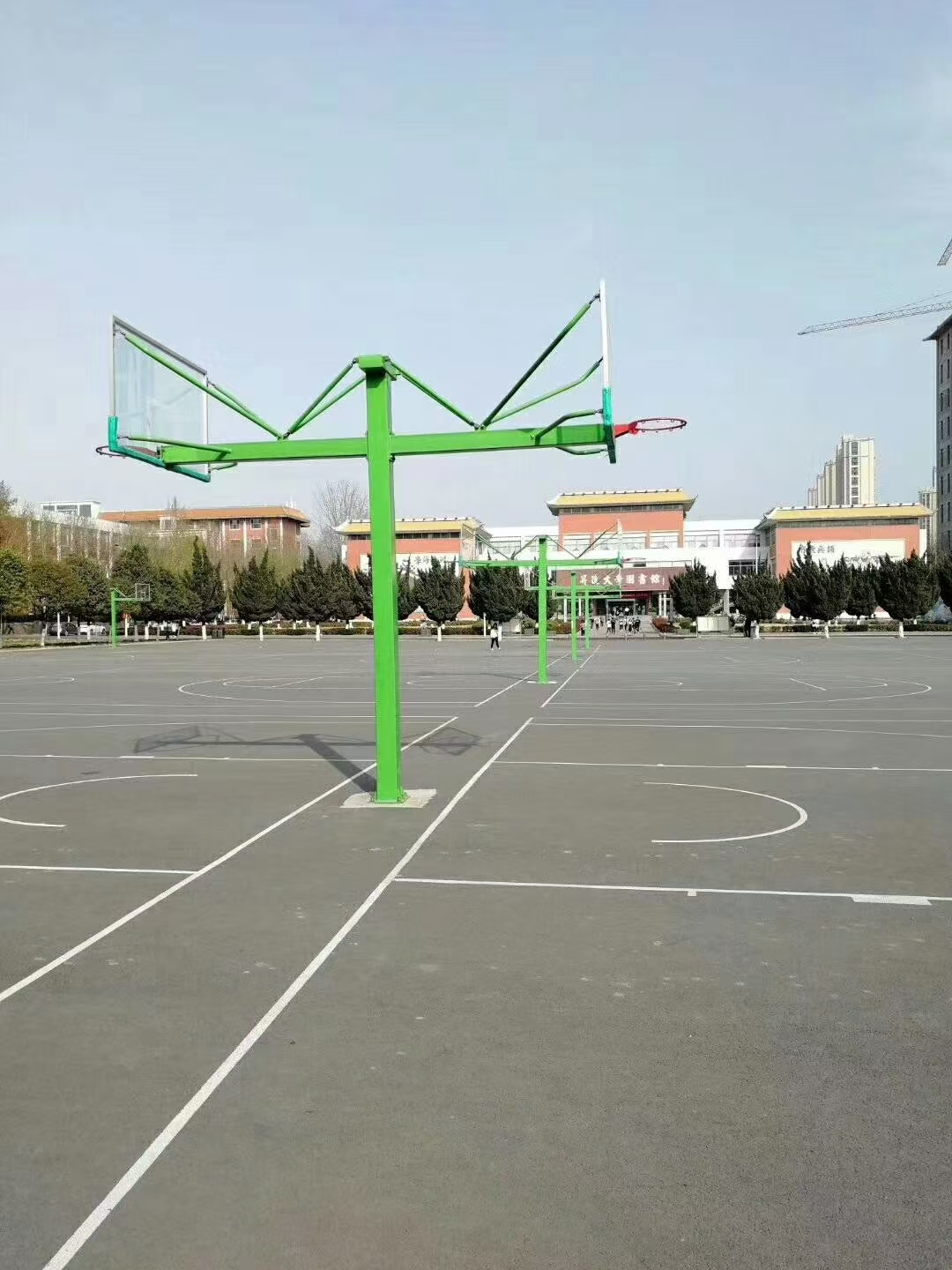 棗莊 凹箱籃球架 兒童籃球架 圓管地埋籃球架