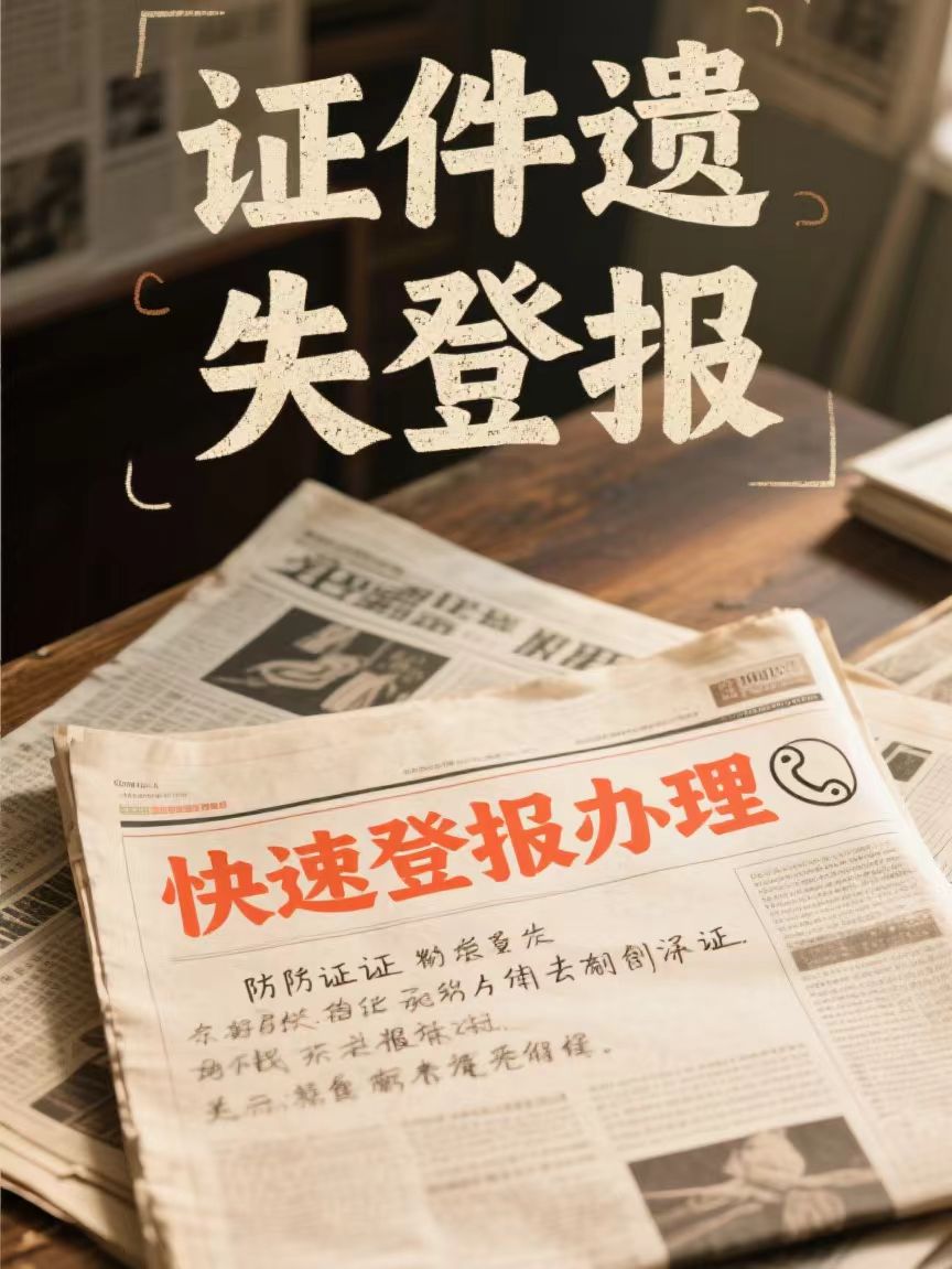 上海普陀區報社登報掛失聲明辦理多少