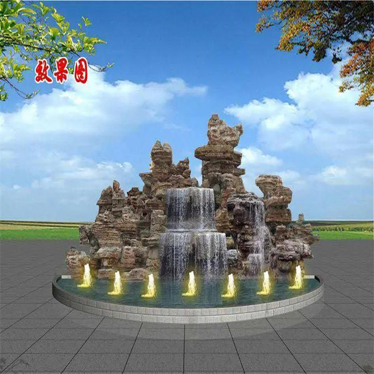 黑龍江七臺河園林假山噴泉 公司假山大門制作