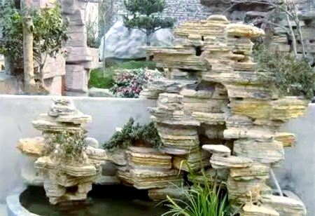 遼寧營(yíng)口千層石假山制作 公園假山駁岸施工