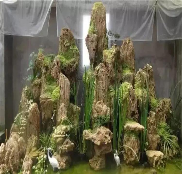 遼寧鞍山千層石假山制作 公園假山駁岸施工