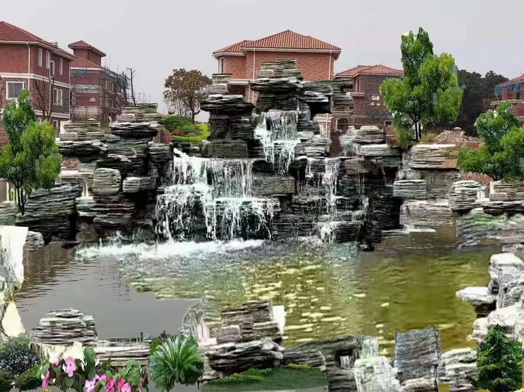 北京大興千層石假山制作 公園假山駁岸施工