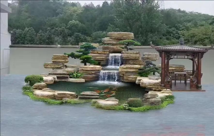 河南平頂山黃蠟石假山 大型園林假山制作