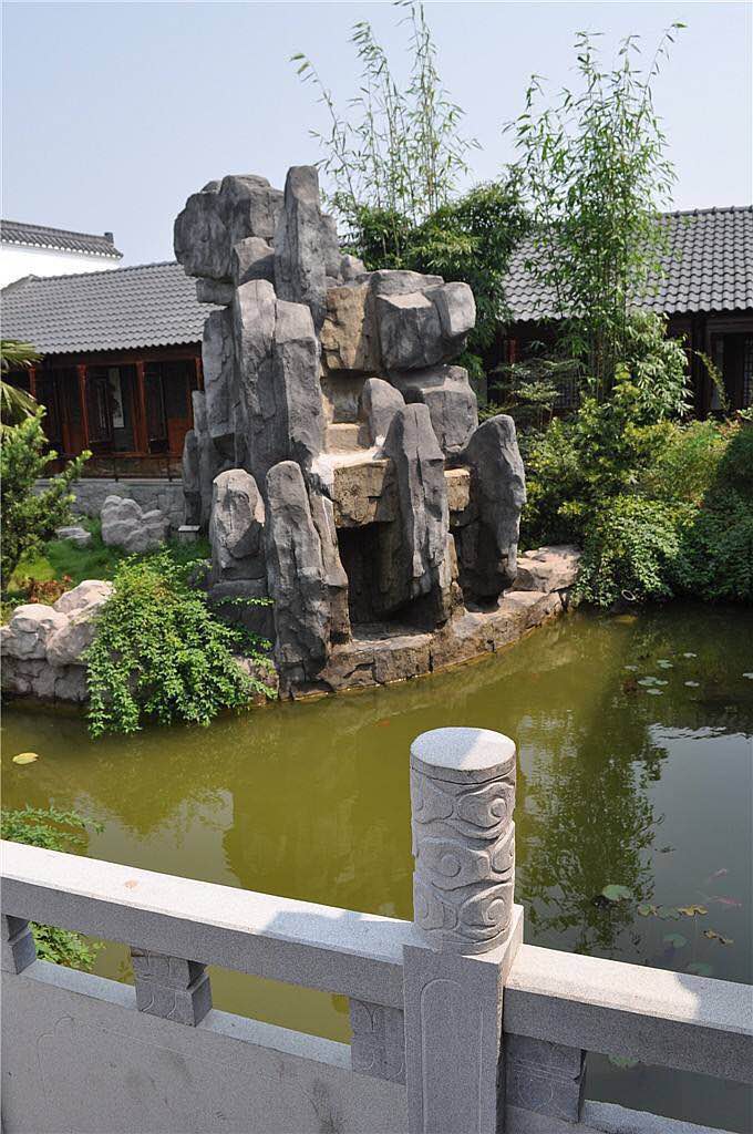 河北張北園林假山噴泉 庭院別墅魚池假山