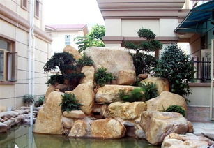 山西陽泉園林假山噴泉 學校假山現場施工
