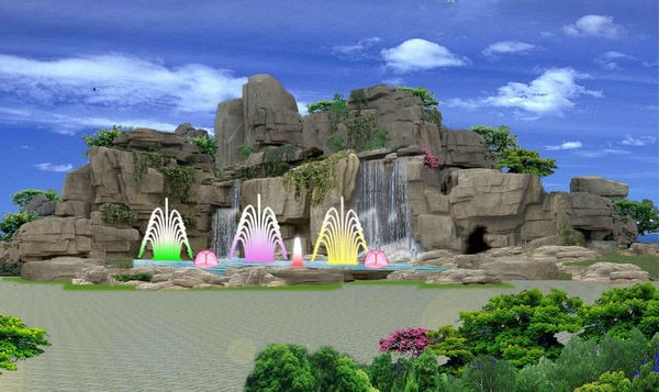 山東濟南塑石假山施工 公園假山駁岸施工