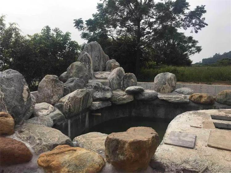 天津北辰真石假山施工 水泥假山