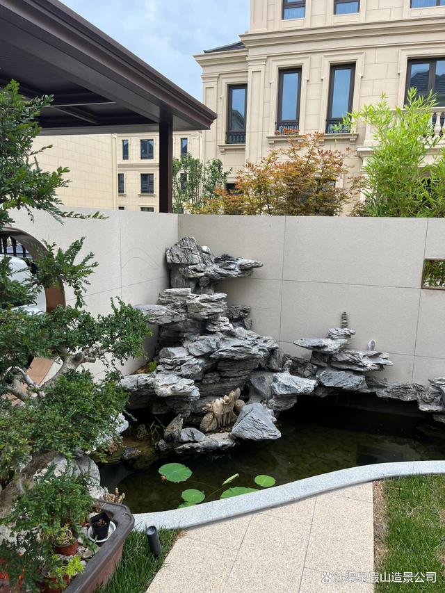 山西太原公園假山制作 魚(yú)池假山